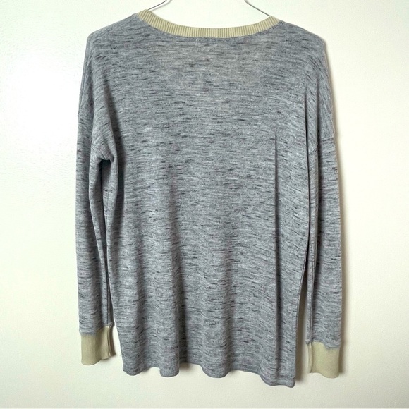 Wilfred Two-Tone Sweater – Rounded Neckline, Raw Edge Hem, Size Small - Picture 5 of 10